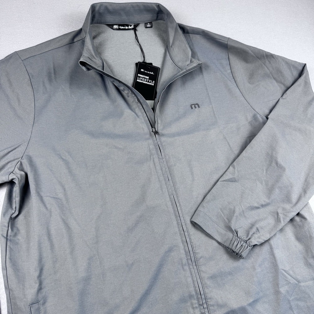 NWT Travis Mathew Surfside Full Zip Jacket Men XL Gray‎ Logo Golf Performance